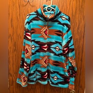 Aztec Patterned Fleece Jacket